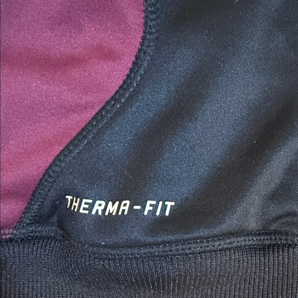 Jordan Girls Therma-FIT Zip Up Hoodie Jacket Burgundy Black Pink Activewear M
